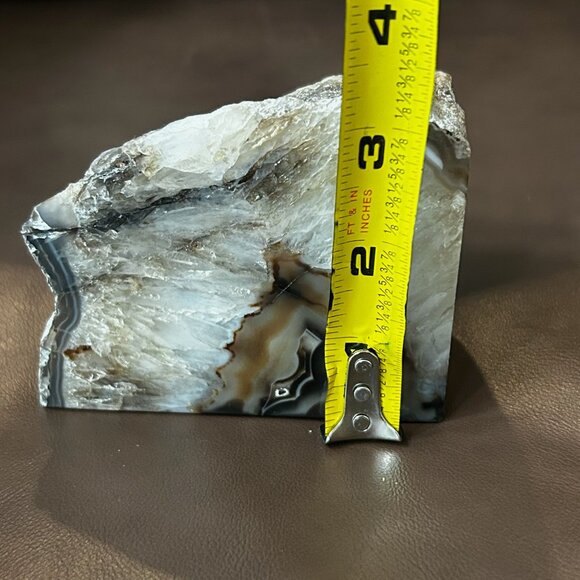 NWT Genuine Brazilian Agate Natural Crystal Gemstone Bookends Paperweight - Picture 6 of 9